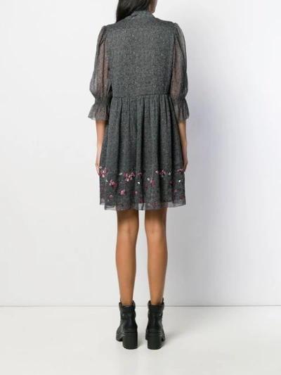 Shop Zadig & Voltaire Floral Ruffle Mini Dress In Grey