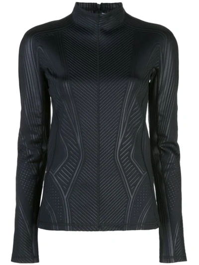 Shop Mugler Lycra Mock-neck Top In Black