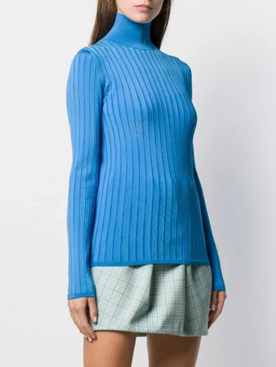 Shop Nina Ricci Ribbed Knit Jumper In Blue