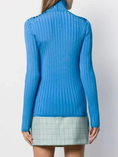 Shop Nina Ricci Ribbed Knit Jumper In Blue