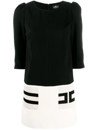 Shop Elisabetta Franchi Colour-block Mini Dress In Black