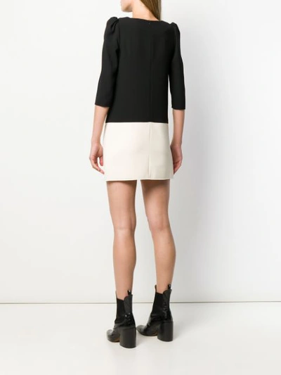 Shop Elisabetta Franchi Colour-block Mini Dress In Black