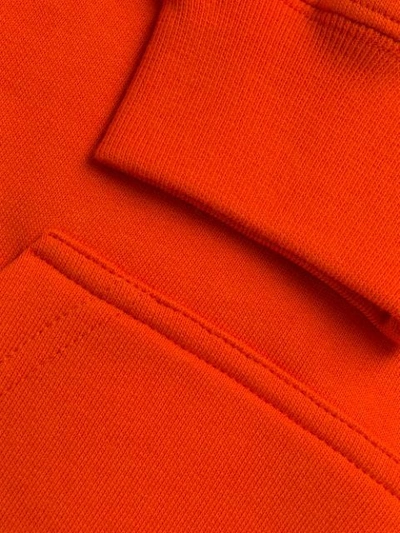 Shop Msgm Logo Print Hoodie In Orange