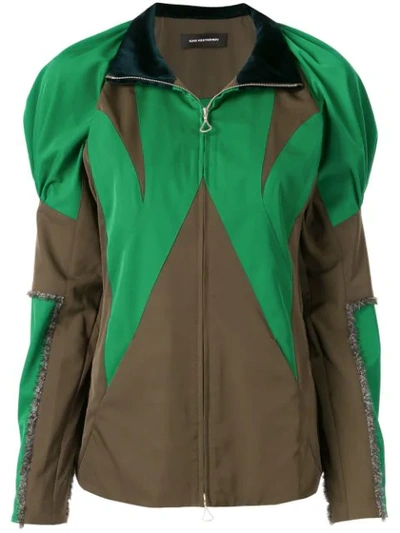 Shop Kiko Kostadinov Colour-block Zipped Jacket In Green