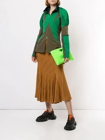 Shop Kiko Kostadinov Colour-block Zipped Jacket In Green