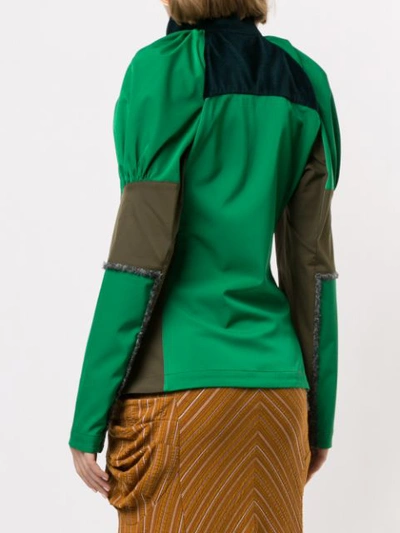 Shop Kiko Kostadinov Colour-block Zipped Jacket In Green
