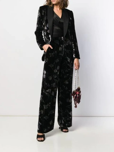 Shop Diane Von Furstenberg Floral Velvet Blazer In Black