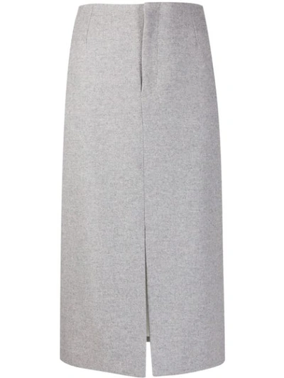 Shop Joseph Front-slit Midi Skirt In Grey