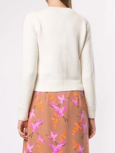 Shop Paule Ka Floral Lace Cardigan In White