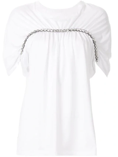 Shop Christopher Kane Oversized Chain Trim T-shirt In White