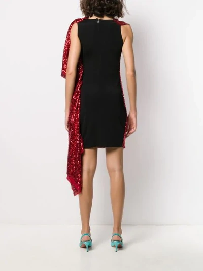 Shop Paula Knorr Asymmetric Sequinned Dress In Red