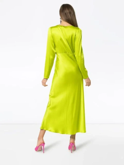 Shop Bernadette Button Front Midi Dress In Green