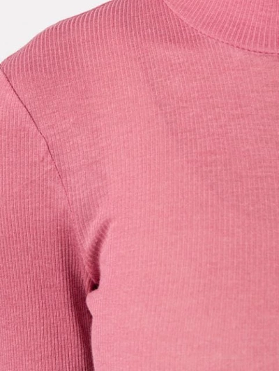 Shop Nanushka Ribbed Mock Neck Top In Pink