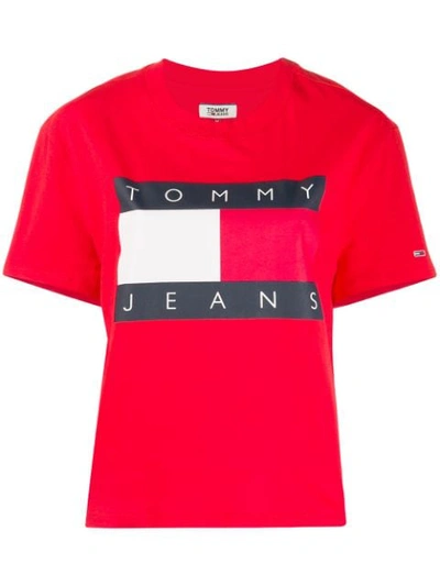 Shop Tommy Jeans Logo Print T-shirt In Red