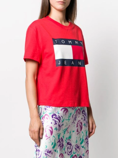 Shop Tommy Jeans Logo Print T-shirt In Red