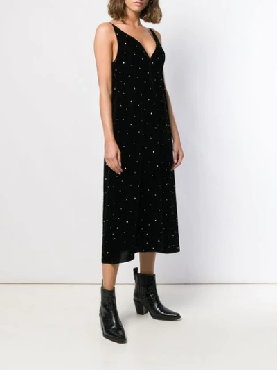 Shop Forte Forte Glitter-embellished Velvet Slip Dress In Black