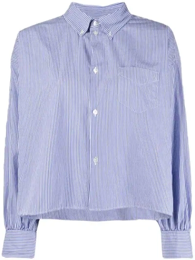 Shop Bellerose Boxy Striped Shirt In Blue