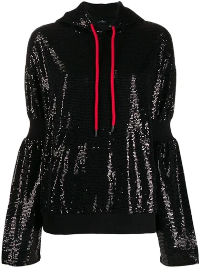 Shop Marcelo Burlon County Of Milan Sequin-embellished Hoodie In Black