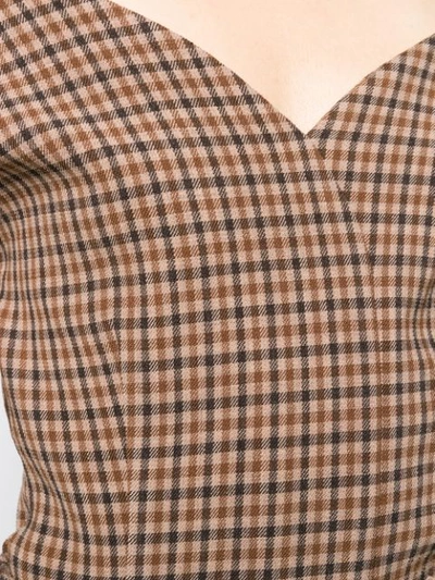 CHECKED BARDOT TOP