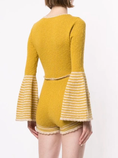 Shop Alice Mccall Heaven Help Knitted Playsuit In Yellow