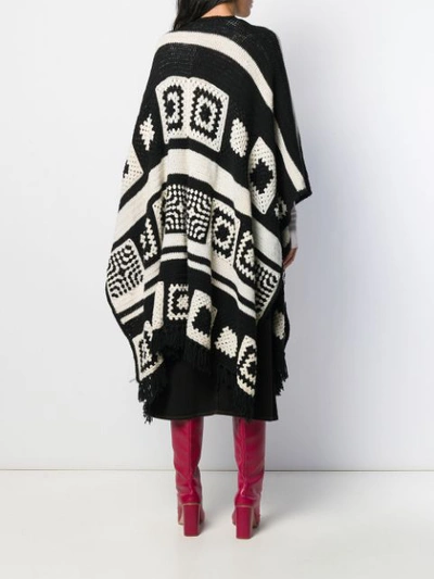 Pre-owned A.n.g.e.l.o. Vintage Cult Oversized Knitted Cape In Black