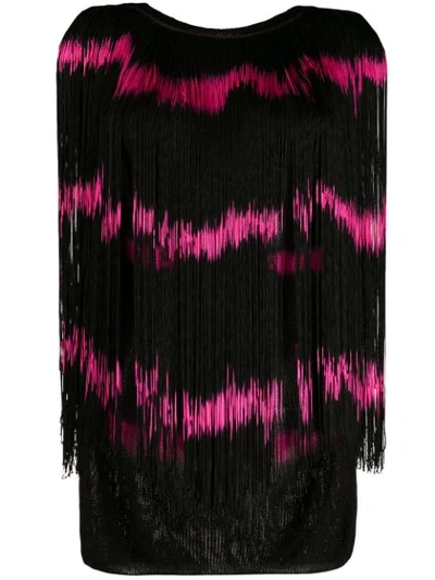 Pre-owned Jean Paul Gaultier 1985 Frayed Striped Vest In Black