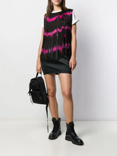 Pre-owned Jean Paul Gaultier 1985 Frayed Striped Vest In Black