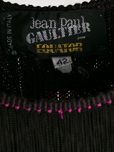 Pre-owned Jean Paul Gaultier 1985 Frayed Striped Vest In Black