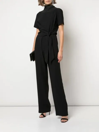 Shop Brunello Cucinelli Short-sleeve Jumpsuit In Cn631 Black/ultrablack