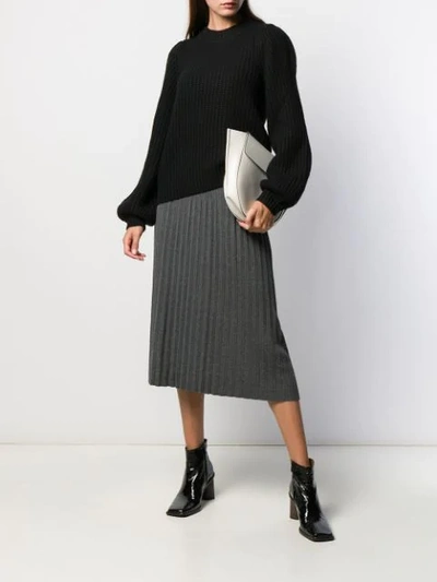 Shop Michael Michael Kors Derby Heather Midi Skirt In Grey