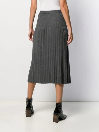 Shop Michael Michael Kors Derby Heather Midi Skirt In Grey