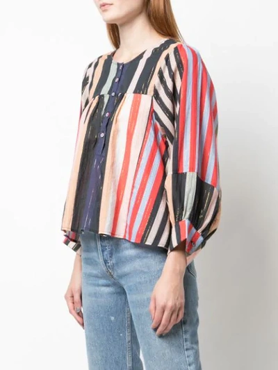 Shop Apiece Apart Striped Tunic Blouse In Multicolour