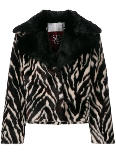 Shop Simonetta Ravizza Oversized Animal Print Jacket In Brown