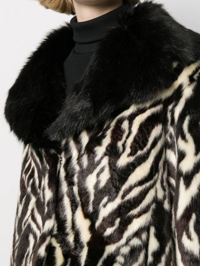 Shop Simonetta Ravizza Oversized Animal Print Jacket In Brown