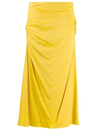 Shop Theory Twisted Draped Skirt In Yellow