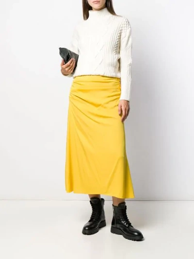 Shop Theory Twisted Draped Skirt In Yellow