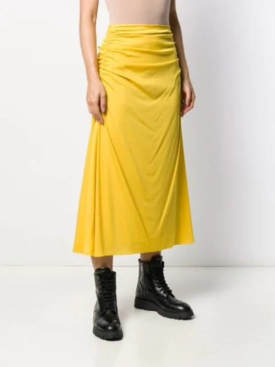 Shop Theory Twisted Draped Skirt In Yellow