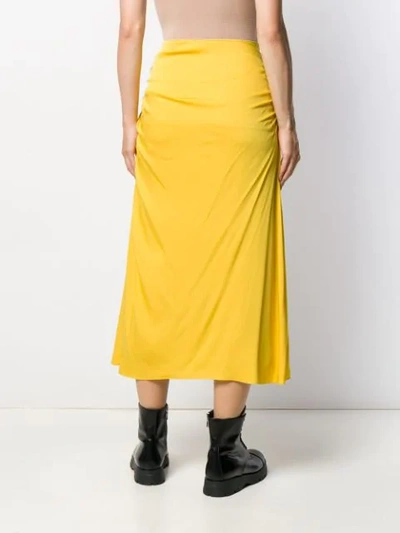 Shop Theory Twisted Draped Skirt In Yellow