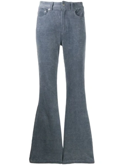 Shop Neul Flared Corduroy Trousers In Blue