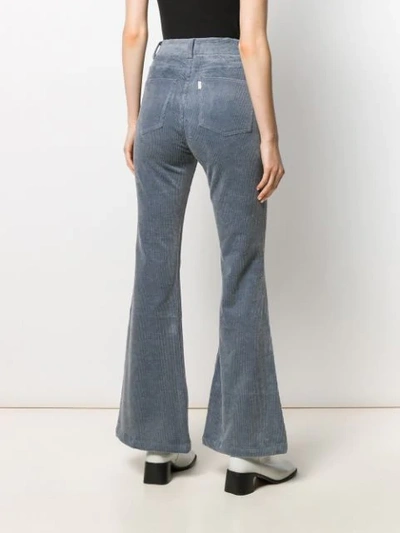 Shop Neul Flared Corduroy Trousers In Blue