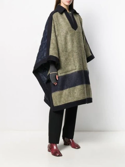 Shop Maison Margiela Oversized Striped Coat In Green