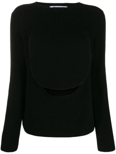 Shop Comme Des Garçons Comme Des Garçons Front Flap Knit Sweater In Black