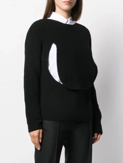 Shop Comme Des Garçons Comme Des Garçons Front Flap Knit Sweater In Black