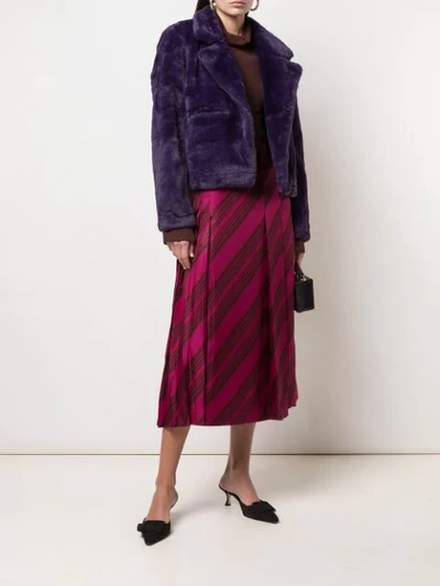 Shop Apparis Tukio Faux Fur Jacket In Purple