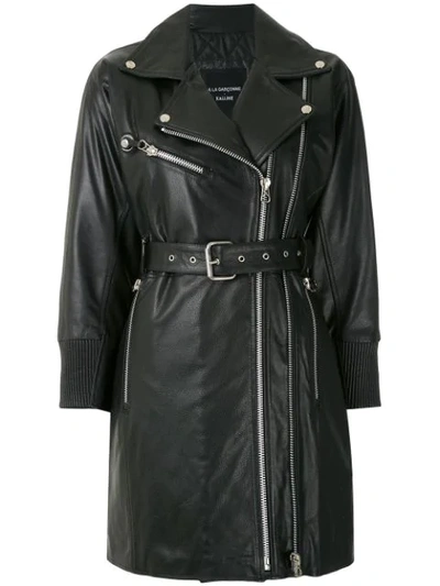 Shop À La Garçonne + Kalline Elongated Leather Jacket In Black