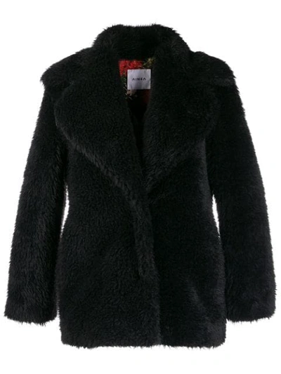 Shop Ainea Oversized Faux-fur Jacket In Black