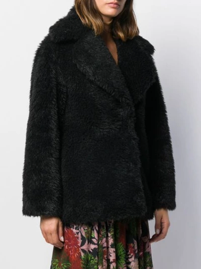 Shop Ainea Oversized Faux-fur Jacket In Black