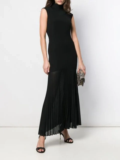 Shop Victoria Beckham Cap Sleeve Pleated Dress In Black