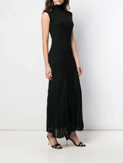 Shop Victoria Beckham Cap Sleeve Pleated Dress In Black