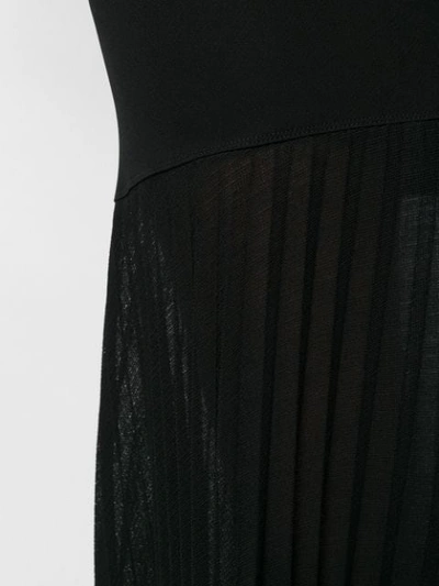 Shop Victoria Beckham Cap Sleeve Pleated Dress In Black